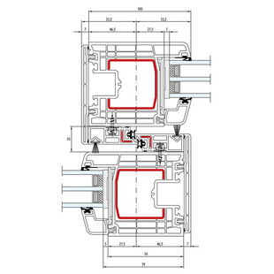 Gealan HST S 9000 Flügel Treffpunkt - Horizontal