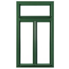 Holz Oberlichtfenster mit Zierleiste in Grün