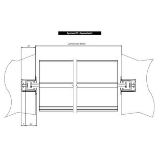 Führungsschienen PT Unterputz-Einbau Querschnitt