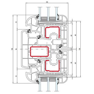 Salamander bluEvolution 92 Stulp 96mm Fenster Round-Line 80mm - 176 030 - 171 226