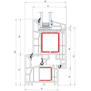 Salamander greenEvolution 76 MD Terassentür innen öffnend mit Blendrahmen - 760004 - 761008