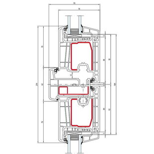 Salamander Streamline 76 Stulp 62mm Terassentür innen öffnend Classic-Line - 256 030 - 251 030