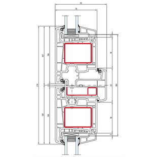 Salamander Streamline 76 Stulp 62mm Terassentür außen öffnend Classic-Line - 256 030 - 351 030