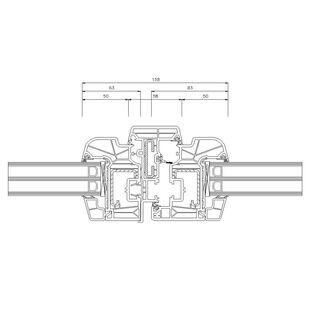 Schüco Living 82 MD  mit Stulp 58mm Fenster Rondo 83mm - 9471-9441