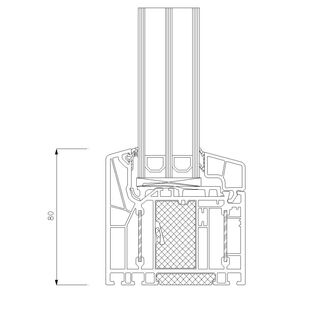 Schüco Living Alu Inside MD HI Festverglasung - 80mm 9522