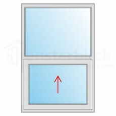 Raamtype verticaal schuifraam 2-delig, één element verschuifbaar
