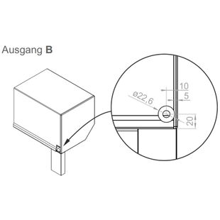 Vorbaurollladen Antrieb Ausgang Typ B