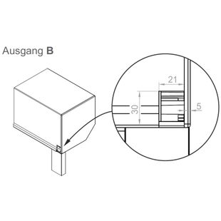 Vorbaurollladen Antrieb Ausgang Typ B