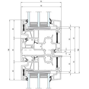 Aluplast energeto Neo Stulp 54mm Fenster 160x64 060x27