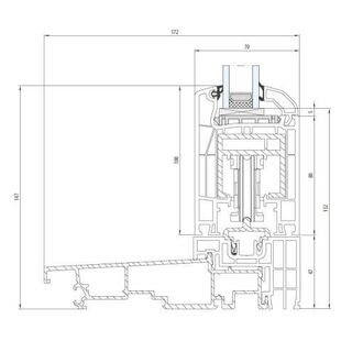 Hefschuifpui Aluplast HST 70 drempel met looprails detailtekeningen