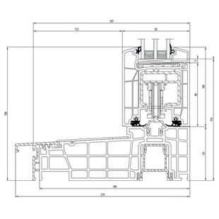 Aluplast HST 85 Flügel mit Schwelle Thermostep und Laufwagen - Vertikal