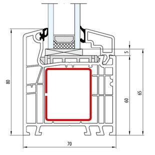 Aluplast IDEAL 4000 Classic-Line Festverglasung 80mm 140x03