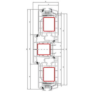 Aluplast IDEAL 4000 Pfosten 104mm Tür innen öffnend Classic-Line 140x45-140x33