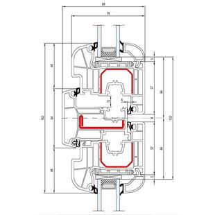 Aluplast IDEAL 4000 Stulp 64mm Fenster Round-Line 77mm 140x66-140x22