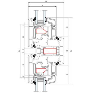 Aluplast IDEAL 4000 Casement Pfosten 70mm Fenster - 100x56 - 100x55
