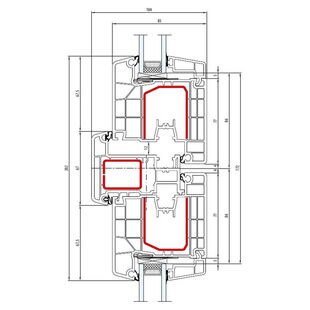 Aluplast IDEAL 7000 Stulp 67mm Terrassentür innen öffnend Classic-Line - 170x64 170x30