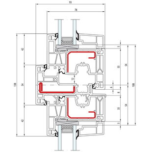 Aluplast IDEAL Neo AD/MD Stulp 54mm Fenster 75mm 160x64 160x20