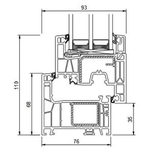 Aluplast IDEAL Neo Fenster Cube-Line 110mm 160x03 160x20