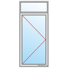 1-flügelige Balkontür DL mit Oberlicht Festverglasung