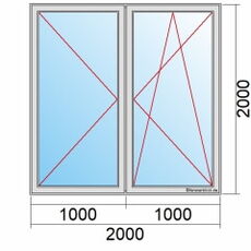 Fenstertür 200x200 cm