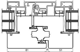 DUOLINE 68 Stolpkozijn Detailtekening CAD