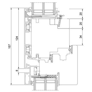 Drutex Duoline 68 Fenster Oberlicht Festverglasung Dreh-Kipp