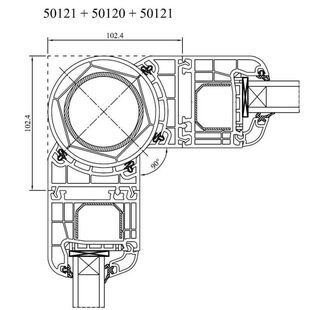 Drutex Iglo 5 Eckverbinder Variabel 90° Eckkopplung 50121 50120 50121
