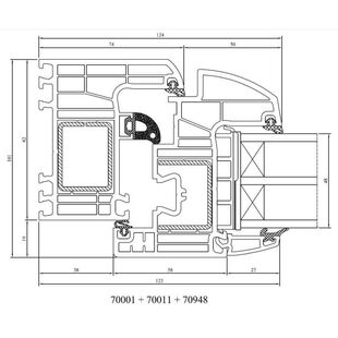Drutex Iglo Energy Rahmen mit Flügel 70001 70011 70948 Querschnitt