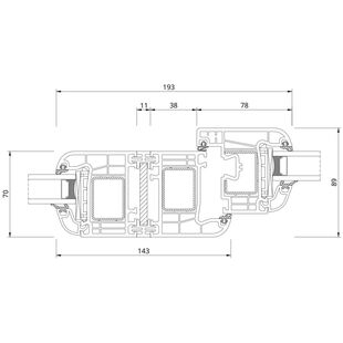 Drutex Iglo Premier Kopplung mit Stahl Fenster Detailzeichnung - 50124 50001 50016