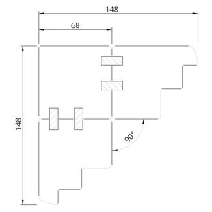 Drutex Softline 68 Eckkopplung 90° Rahmen PP68090 (PP090)