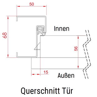 FM Nebeneingangstür ATS 56 / NBT 56 - Türschwelle Detailzeichnung