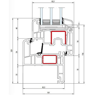 Gealan S 9000 Renovation Fenster Classic-Line 74mm Flosse 35mm mit STV - 6048 - 6079