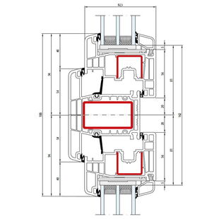 Gealan S 9000 Pfosten 108mm Fenster Classic-Line 74mm - 6054 - 6079