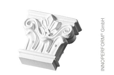 Kapitell mit Zierstuck weiß 74x70x25mm
