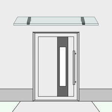 Vordach aus Glas freistehend