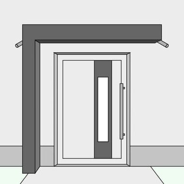 Vordach aus Kunststoff in L Form von Gutta