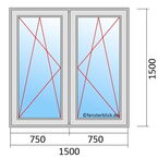 Venstermaat 1500x1500mm