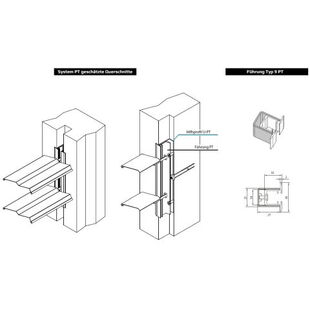 Führungsschienen PT Unterputz-Einbau