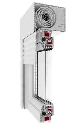 Drutex Aufsatzrollladen mit Fenster in Weiß