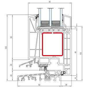 Salamander bluEvolution 82 Terassentürschwelle 20mm innen öffnend Classic-Line - HO8530