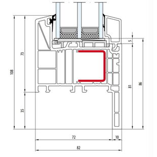 Salamander bluEvolution 82 Renovation Festverglasung Flosse 35mm - HO9110