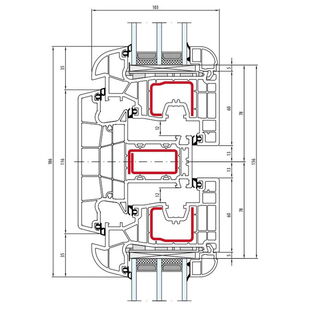 Salamander bluEvolution 92 Pfosten 116mm Fenster Round-Line - 172 420 - 171 226
