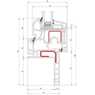 Salamander greenEvolution 76 AD Renovation Fenster RL Flosse 65 mm - 760019 761004
