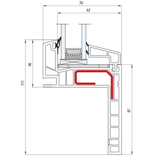Salamander greenEvolution 76 AD Renovation Festverglasung Flosse 65 mm 760019