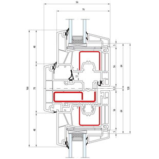 Salamander greenEvolution 76 Stulp 70mm Fenster Classic-Line - 766004 - 761002