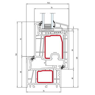 Salamander Streamline 76 Terassentür innen öffnend Classic-Line 144mm - 250 221 - 251 030