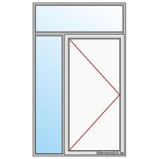 Haustür mit Seitenteil links und Oberlicht Schema