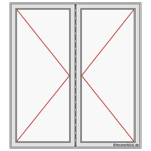 Haustür Zweiflügelig mit symmetrischer Aufteilung