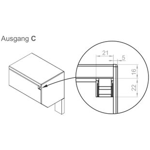 Vorbaurollladen Antrieb Ausgang Typ C