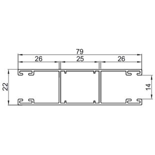 Vorbaurollladen Führungsschiene 79mm PPD doppelt